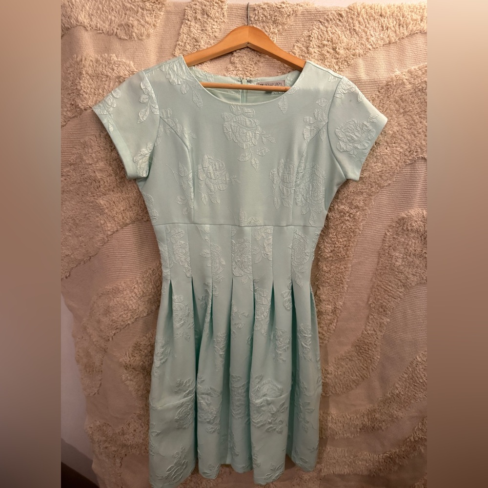 Elegant Mint Green Floral Dress